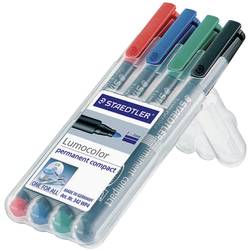 Staedtler Lumocolor permanent compact DRY SAFE 318-9WP4HZ permanentní popisovač černá Vodotěsné: Ano