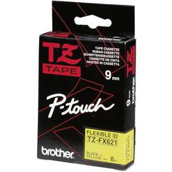 Brother TZe-FX, TZ-FX TZe-FX621 Barva pásky: žlutá Barva písma:černá 9 mm 8 m