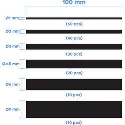 TRU COMPONENTS TC-9206232 sada smršťovacích bužírek černá Poměr smrštění:2:1 170 díly