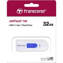 Transcend JetFlash® 790 USB flash disk 32 GB bílá, modrá TS32GJF790W USB-C™ (USB 3.1 Gen 1)