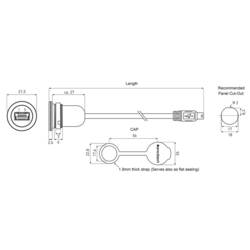 encitech 1310-1011-02 USB konektor miniUSB B, 1.00 m, 1 ks