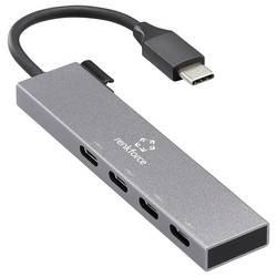 Renkforce RF-6902308 USB Hub 4 porty USB-C® USB 3.2 Gen2 10 GBit/s s konektorem USB C šedá RF-USBCH-205
