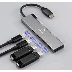 Renkforce RF-6902308 USB Hub 4 porty USB-C® USB 3.2 Gen2 10 GBit/s s konektorem USB C šedá RF-USBCH-205