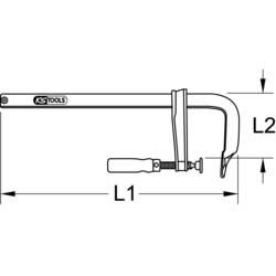 KS Tools 1450109 Svěrka Rozpětí (max.):250 mm