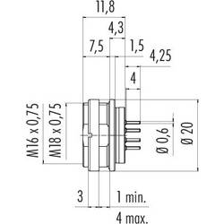 binder 09 0454 90 14 09 0454 90 14-20 přírubová zásuvka , 1 ks