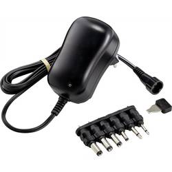 VOLTCRAFT VC-11320925 zásuvkový napájecí adaptér, nastavitelný, 3 V/DC, 4.5 V, 5 V/DC, 6 V/DC, 7.5 V/DC, 9 V/DC, 12 V/DC, 1 A, 12 W