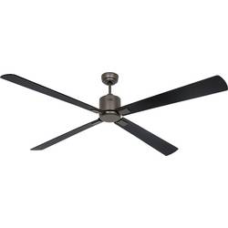 CasaFan ECO NEO III 180-4 BZ-SW/TK WiFi Flügel Schwarz/Teak stropní ventilátor 28 W (Ø x v) 180 cm x 360 mm bronzová s dálkovým ovládáním, s časovačem, vhodný