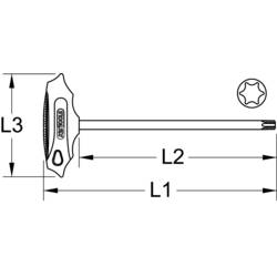 KS Tools 158.8056 Inbusový klíč s T rukojetí Torx dlouhý, T30