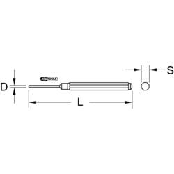KS Tools 162.2253 Vytloukač závlaček s vodicím pouzdrem, Ø 2,8 mm