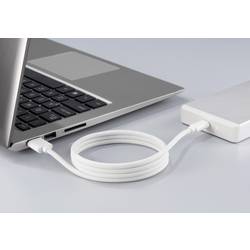 Renkforce USB kabel USB 2.0 USB-C ® zástrčka, USB-A zástrčka 1.00 m bílá S magnetickým vinutím, látkový potah RF-6437922