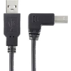 Renkforce USB kabel USB 2.0 USB-A zástrčka, USB-B zástrčka 0.50 m černá 90° zatočeno dolů RF-4613068