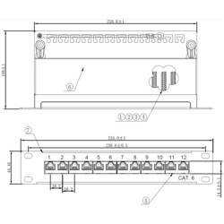 Renkforce síťový patch panel 254 mm (10) CAT 6 1 U osazený