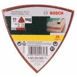 Bosch Accessories 2607019500 sada brusného papíru pro delta brusky na suchý zip, s otvory Zrnitost 60, 120, 240 Rozměr přes roh 93 mm 1 sada