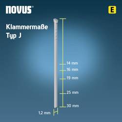 Novus Tools 044-0091 Hřebíky do sponkovačky Typ J Vnější délka 25 mm 1000 ks