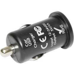 Eufab Mini USB zástrčka Proudová zatížitelnost (max.)=1 A Vhodný pro Univerzální 12 V na 5 V, 24 V na 5 V