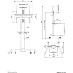 Neomounts NM-M1700BLACK TV kolečkový vozík 81,3 cm (32) - 190,5 cm (75) pevný, nastavitelná výška