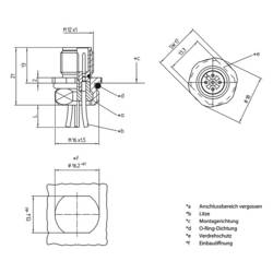 Lutronic 1230 04 T16CW 0,5m vestavný zástrčkový konektor pro senzory - aktory, 1237, piny: 4, 0.50 m, 1 ks