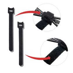Basetech STD-150 kabelový manažer na suchý zip ke spojování háčková a flaušová část (d x š) 150 mm x 13 mm černá 10 ks