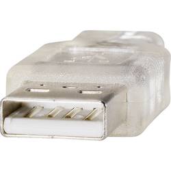 Renkforce USB kabel USB 2.0 USB-A zástrčka, USB-A zásuvka 3.00 m průhledná RF-4538152