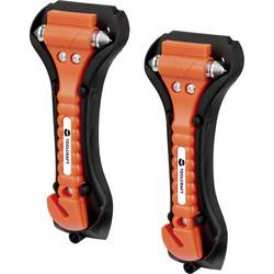TOOLCRAFT TO-10362528 bezpečnostní kladívko na rozbití autoskla rozbíječ skla, vč. držáku, řezák na popruhy dospělí, autobus, obytné vozy, osobní automobily,