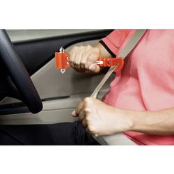 TOOLCRAFT TO-10362528 bezpečnostní kladívko na rozbití autoskla rozbíječ skla, vč. držáku, řezák na popruhy dospělí, autobus, obytné vozy, osobní automobily,