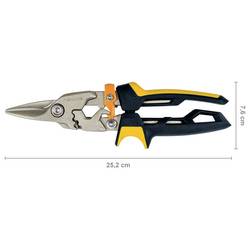 Fiskars Nůžky na plech PowerGear™, rovný řez 1027207