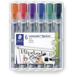 Staedtler 356 B WP6 popisovač na flipcharty Lumocolor® flipchart marker 356 B 2 - 5 mm černá, modrá, červená, zelená, oranžová, fialová 6 ks