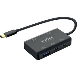 Roline 14.02.5060 USB Hub 4 porty USB 3.2 (Gen 2) USB 3.2 Gen2 10 GBit/s Nabíjecí přípojka USB-C® PD černá 14.02.5060