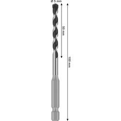 Bosch Accessories 2608706972 2608706972 tvrdý kov spirálový vrták na kámen 5 mm Celková délka 100 mm osazen tvrdokovem 1 ks