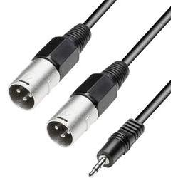 Paccs XLR kabelový adaptér [2x XLR zástrčka - 1x jack zástrčka 3,5 mm] 3.00 m černá