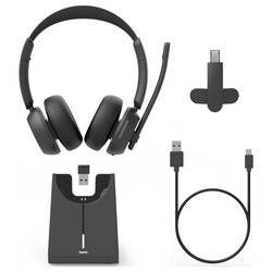 Hama Headset otevřená (On Ear) Bluetooth® stereo černá headset, vč. nabíjecí a dokovací stanice Počítače