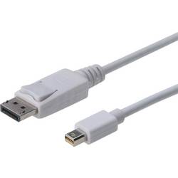 Digitus Mini-DisplayPort / DisplayPort kabelový adaptér Mini DisplayPort konektory, Konektor DisplayPort 3.00 m bílá AK-340102-030-W Kabel DisplayPort