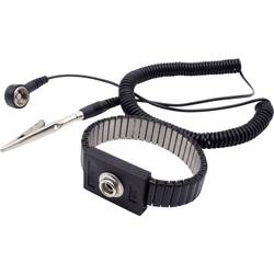 Quadrios ESD náramek černá tlačítko 10 mm
