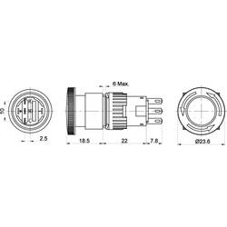 TRU COMPONENTS TC-LAS1-AY-11TS, TC-7494432 nouzový vypínač, 250 V/AC, 1 rozpínací kontakt, 1 spínací kontakt, 1 ks