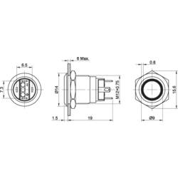 TRU COMPONENTS TC-GQ12-AF-10E/J/G/12V/S, TC-7494656 tlačítko antivandal, 12 mm, 48 V/DC, 2 A, 1 ks