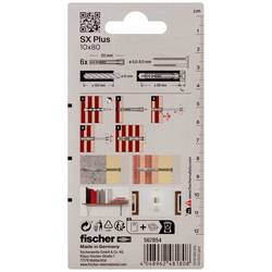 Fischer 567854 SX Plus rozpěrná hmoždinka 80 mm 10 mm 6 ks