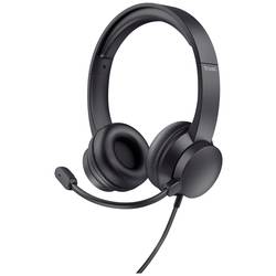 Trust Ayda Headset otevřená (On Ear) kabelová stereo černá headset, regulace hlasitosti, Vypnutí zvuku mikrofonu Počítače