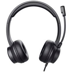 Trust Ayda Headset otevřená (On Ear) kabelová stereo černá headset, regulace hlasitosti, Vypnutí zvuku mikrofonu Počítače