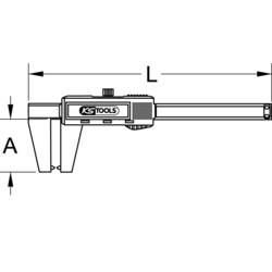 KS Tools 300.0540 Digitální měřič opotřebení brzdových kotoučů 0 - 60 mm, 160 mm
