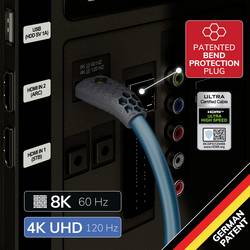 Oehlbach HDMI kabel Zástrčka HDMI-A, Zástrčka HDMI-A 3.00 m permanentní modrá , antracitová D1C92603 8K UHD HDMI kabel