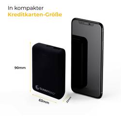 SunnyBag compact10000 powerbanka 10000 mAh Li-Ion černá Indikátor stavu