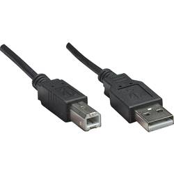 Manhattan USB kabel USB 2.0 USB-A zástrčka, USB-B zástrčka 0.50 m černá fóliové stínění, UL certifikace, pozlacené kontakty 374507