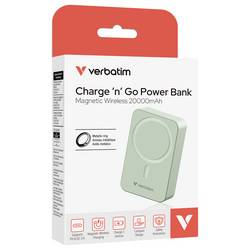 Verbatim Charge n Go Essentials powerbanka 20000 mAh, Power Delivery 3.0, QC 3.0, Adaptivní rychlé nabíjení, USB-C®, zelená