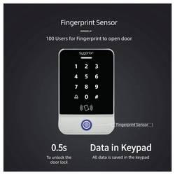 Sygonix SY-6888062 přístupový systém s čtečkou otisků prstů / RFID na omítku 12 V/DC, s podsvícenou klávesnicí