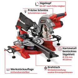 Einhell TE-SM 36/8 L Li-Solo Power X-Change akumulátorová kapovací a pokosová pila , bez nabíječky, bez akumulátoru, průměr listu 216 mm, uchycení 30 mm, 0 W