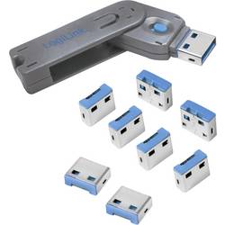 LogiLink zámek portu USB AU0045 sada 8 ks stříbrná, modrá zámek s klíčem vč. 1 klíče AU0045