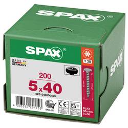 SPAX 0201040500403 půlkulaté šrouby 5 mm 40 mm T-STAR plus ocel 200 ks