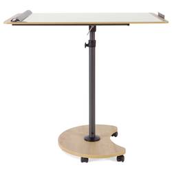 Rocada flipchart NAT0618 (š x v) 670 mm x 2000 mm dub, Signální bílá (RAL 9003), ocelová omyvatelný, popisovatelný, výškově nastavitelný, vč. odkládací