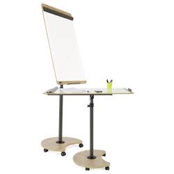 Rocada flipchart NAT0618 (š x v) 670 mm x 2000 mm dub, Signální bílá (RAL 9003), ocelová omyvatelný, popisovatelný, výškově nastavitelný, vč. odkládací