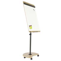 Rocada flipchart NAT0618 (š x v) 670 mm x 2000 mm dub, Signální bílá (RAL 9003), ocelová omyvatelný, popisovatelný, výškově nastavitelný, vč. odkládací